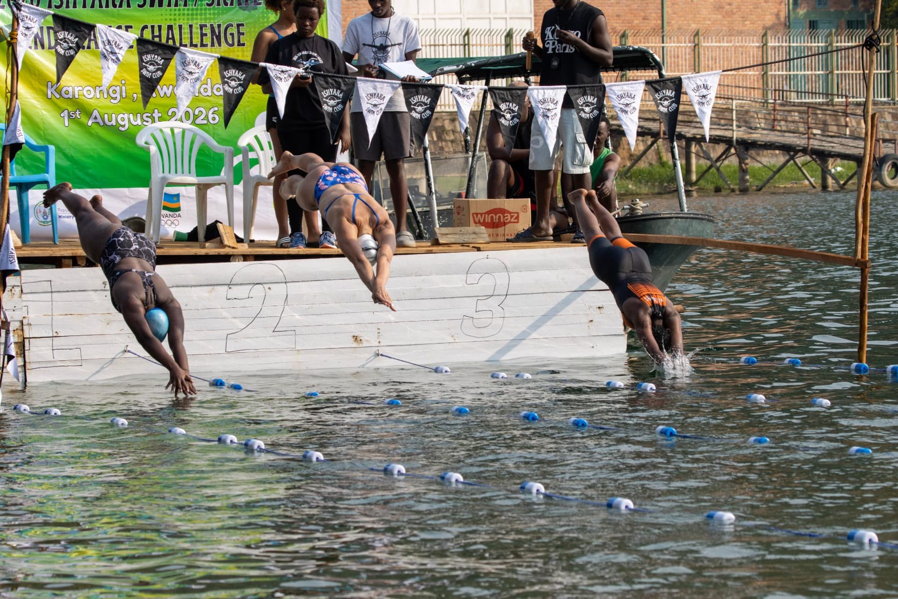 A race beginning at the Swim and Skate Endurance Challenge