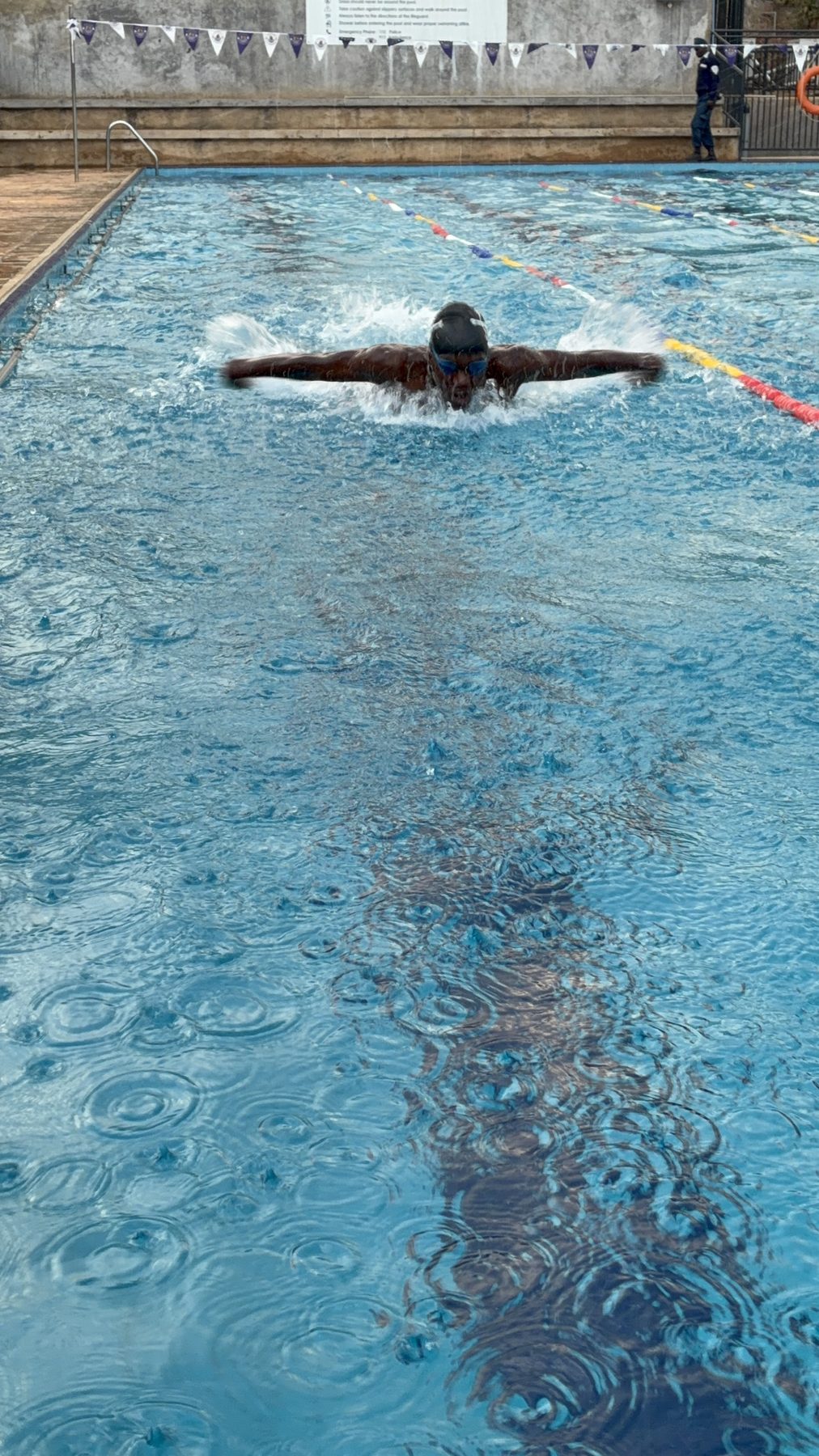 An Ishyaka athlete racing butterfly