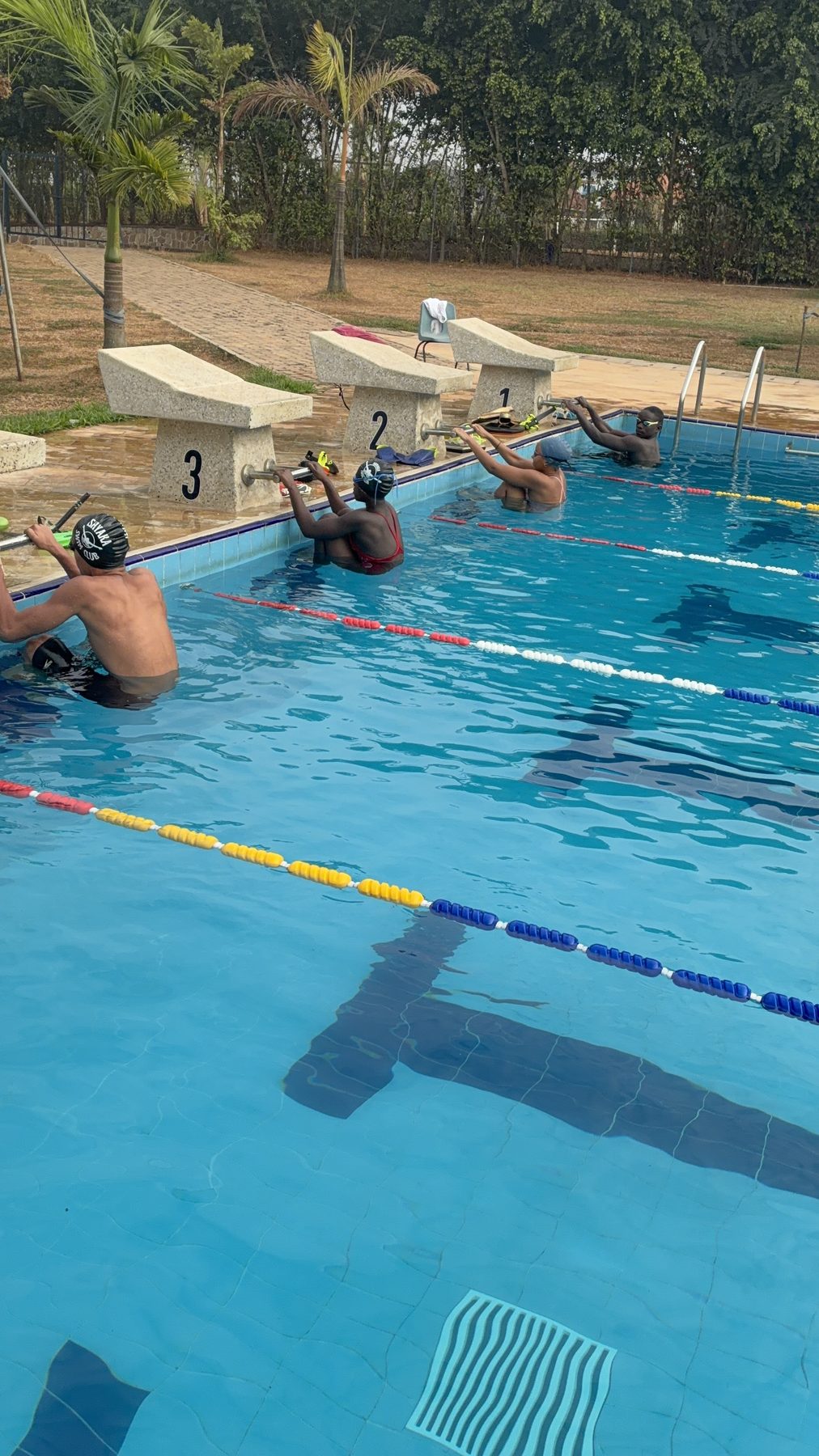 Backstroke starts at the ISK pool